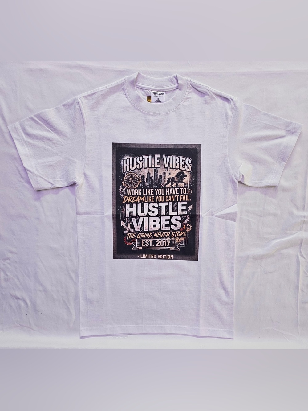 Hustle Vibes Graphic Tee - White